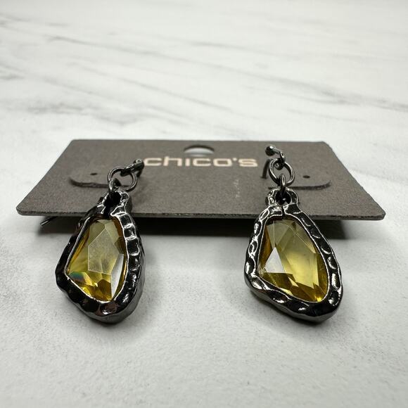 Chico's Amy Drop Rhinestone Earrings Pierced Pair - Picture 6 of 10